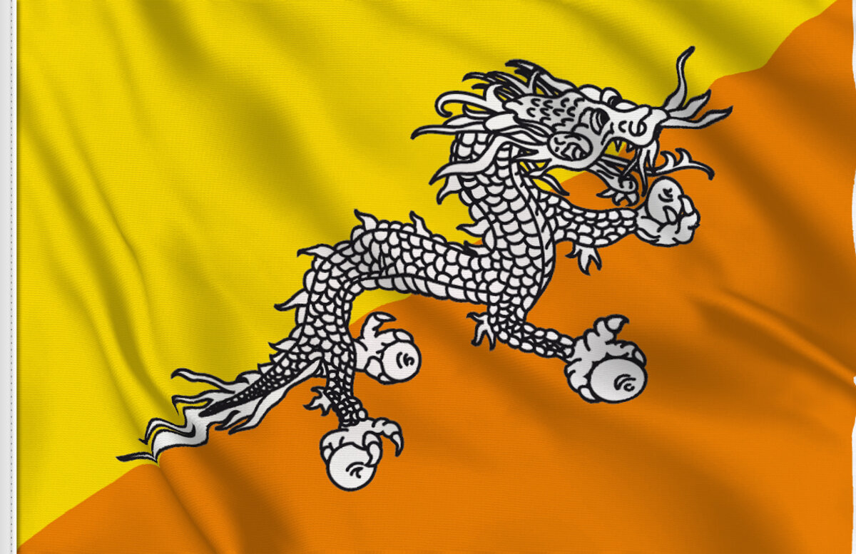 Drapeau du Bhoutan avec œillets ou corde et bascule Fabriqué à la